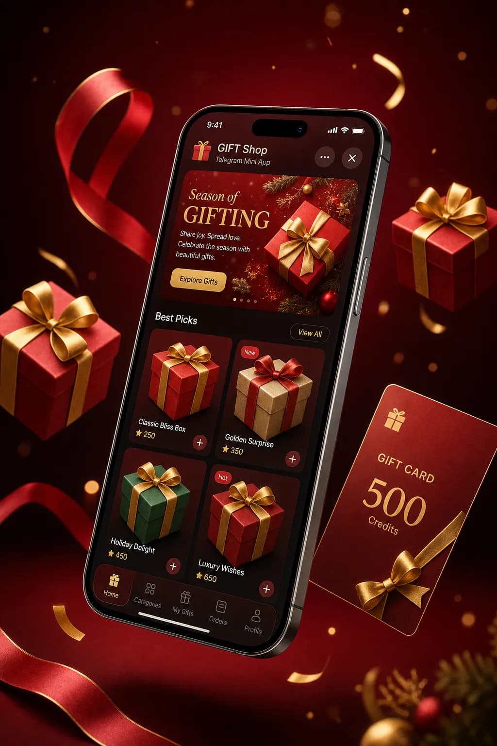 Wrap β Gifts storefront design preview