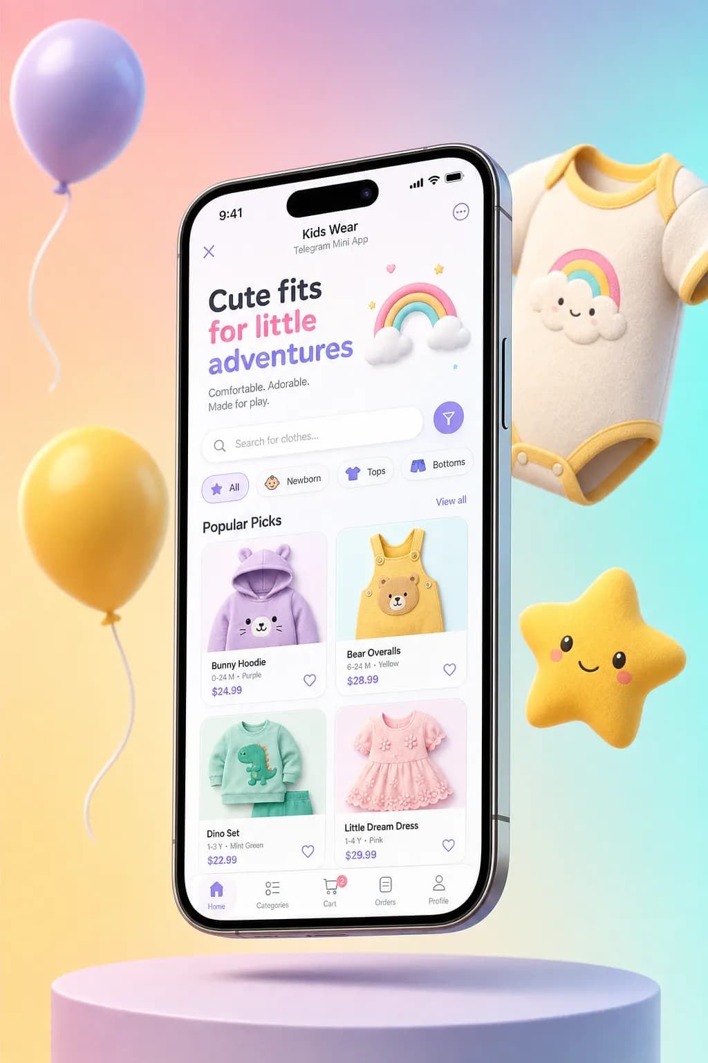 Tiny β Kids storefront design preview